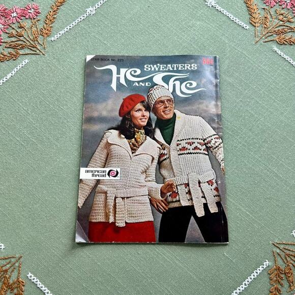Vintage American Thread He and She Sweaters, Knitting Pattern Book - Picture 2 of 10